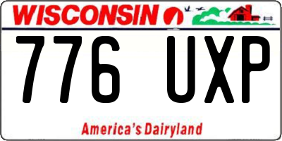 WI license plate 776UXP