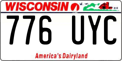 WI license plate 776UYC