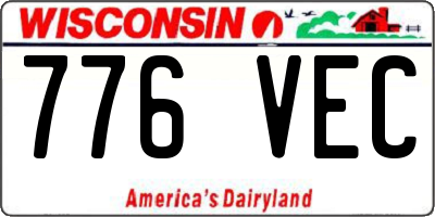 WI license plate 776VEC