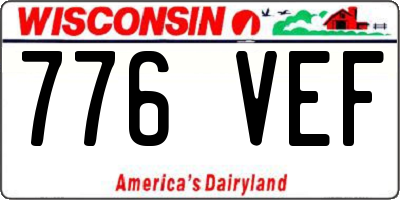 WI license plate 776VEF