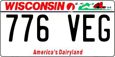 WI license plate 776VEG
