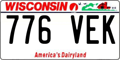 WI license plate 776VEK