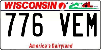 WI license plate 776VEM
