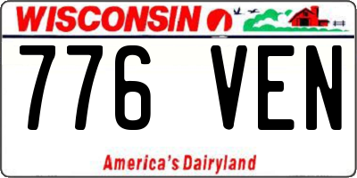 WI license plate 776VEN