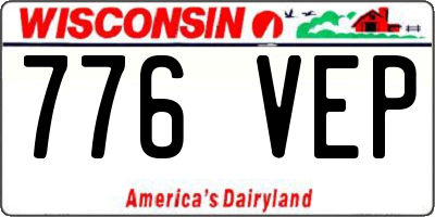 WI license plate 776VEP