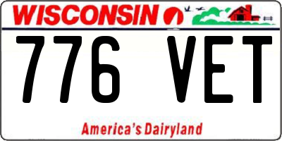 WI license plate 776VET