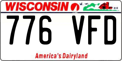 WI license plate 776VFD