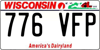 WI license plate 776VFP