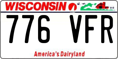 WI license plate 776VFR
