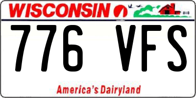 WI license plate 776VFS
