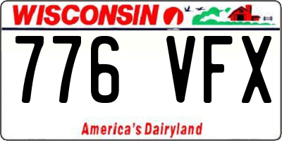 WI license plate 776VFX