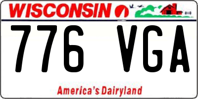 WI license plate 776VGA