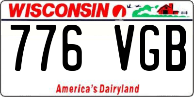 WI license plate 776VGB