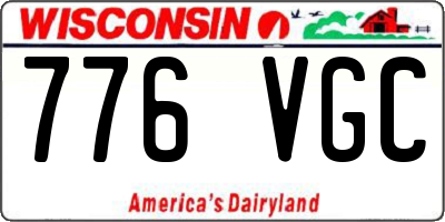 WI license plate 776VGC