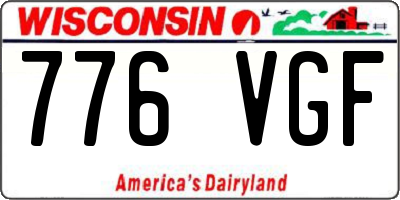 WI license plate 776VGF