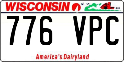 WI license plate 776VPC