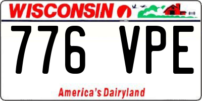 WI license plate 776VPE