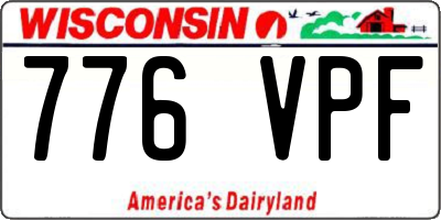 WI license plate 776VPF