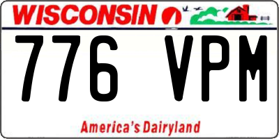 WI license plate 776VPM