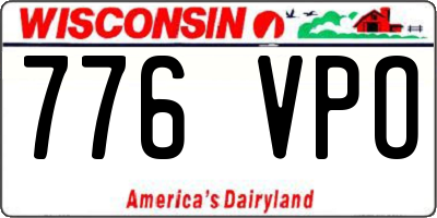 WI license plate 776VPO