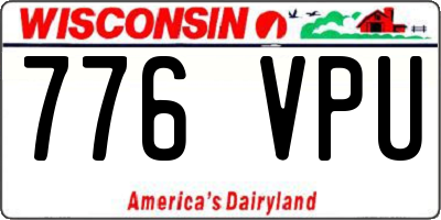 WI license plate 776VPU