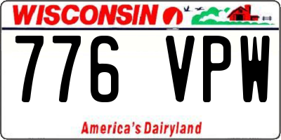 WI license plate 776VPW