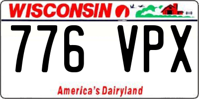 WI license plate 776VPX
