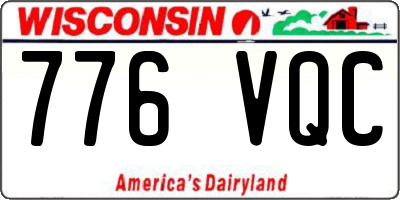 WI license plate 776VQC