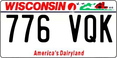 WI license plate 776VQK