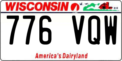 WI license plate 776VQW