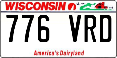 WI license plate 776VRD