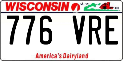 WI license plate 776VRE