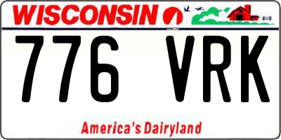 WI license plate 776VRK