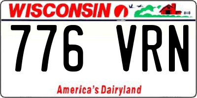 WI license plate 776VRN