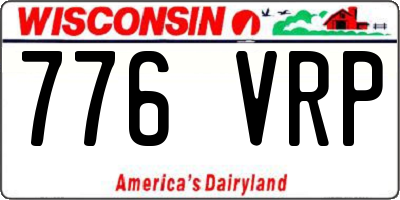 WI license plate 776VRP