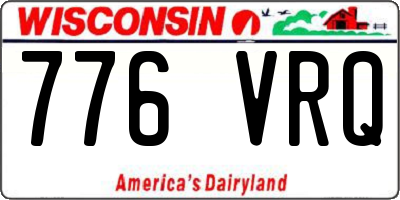 WI license plate 776VRQ