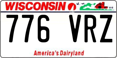 WI license plate 776VRZ
