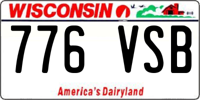 WI license plate 776VSB