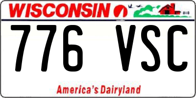 WI license plate 776VSC