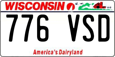 WI license plate 776VSD