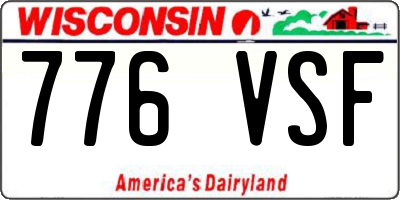 WI license plate 776VSF