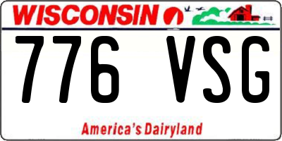 WI license plate 776VSG