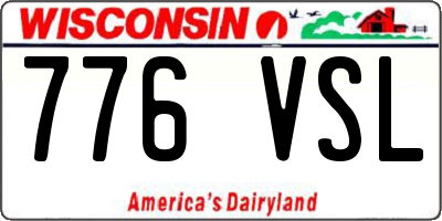 WI license plate 776VSL