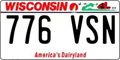 WI license plate 776VSN
