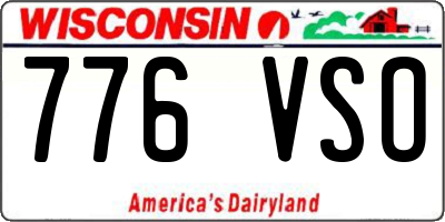 WI license plate 776VSO