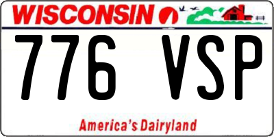 WI license plate 776VSP
