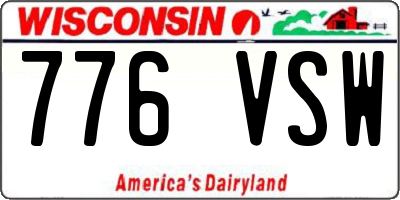 WI license plate 776VSW