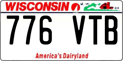 WI license plate 776VTB