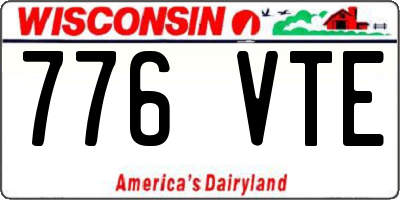 WI license plate 776VTE