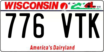 WI license plate 776VTK